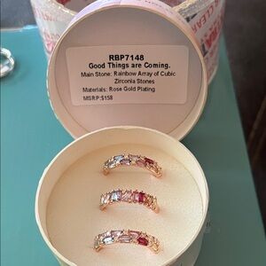 Rose Gold Plated Rainbow Cubic Zirconia Rings 2024 mental health